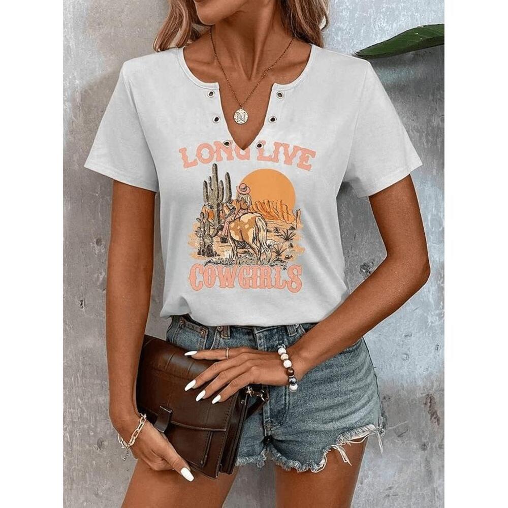 Long Live Cowgirls White T-Shirt S